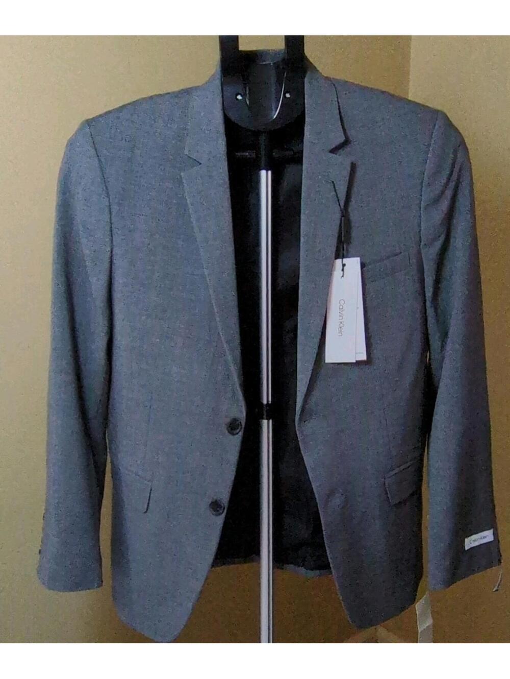 Calvin Klein Boys Suit Jacket Grey Size 14 Regular Notch Lapel Formal